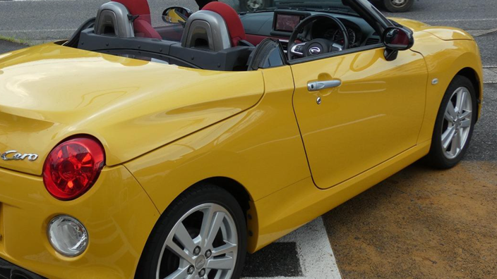 Auction loss report - 2015 Daihatsu Copen Cero LA400K Yellow with Red Interior Pack