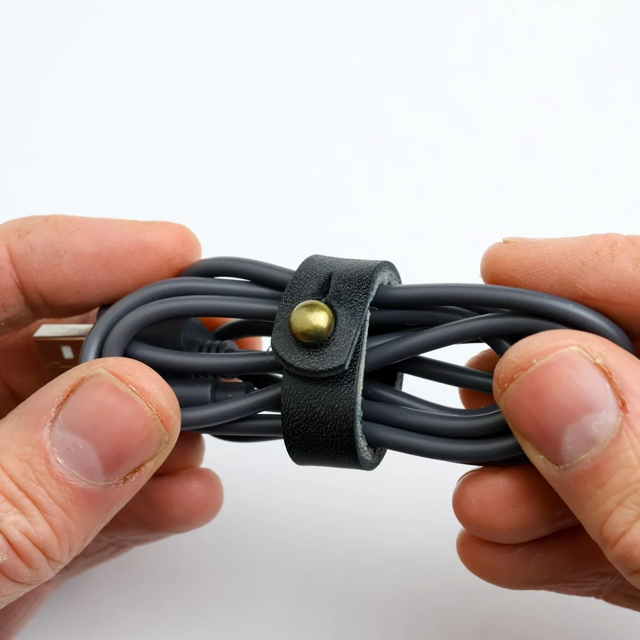 Leather cable organiser