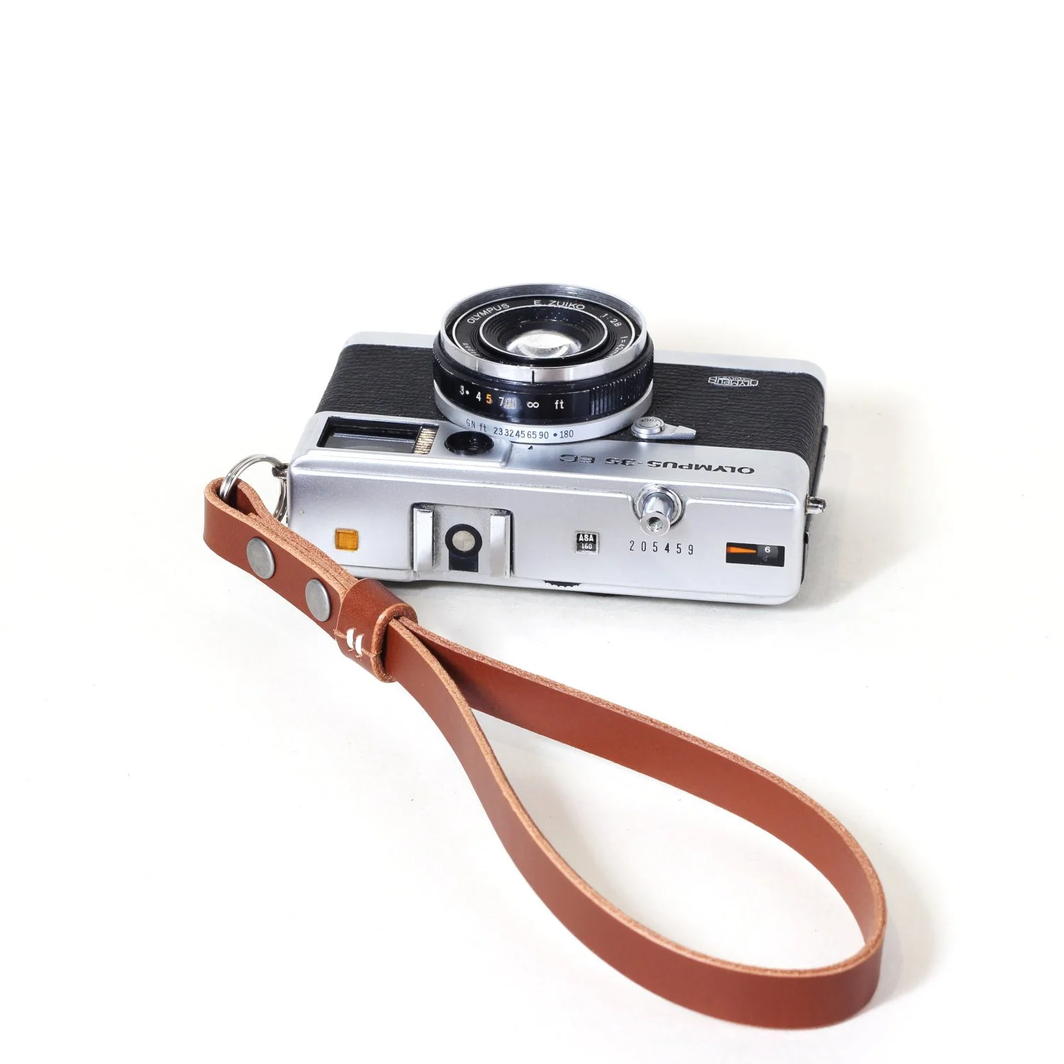 Flint Wrist Strap pictured on a Olympus