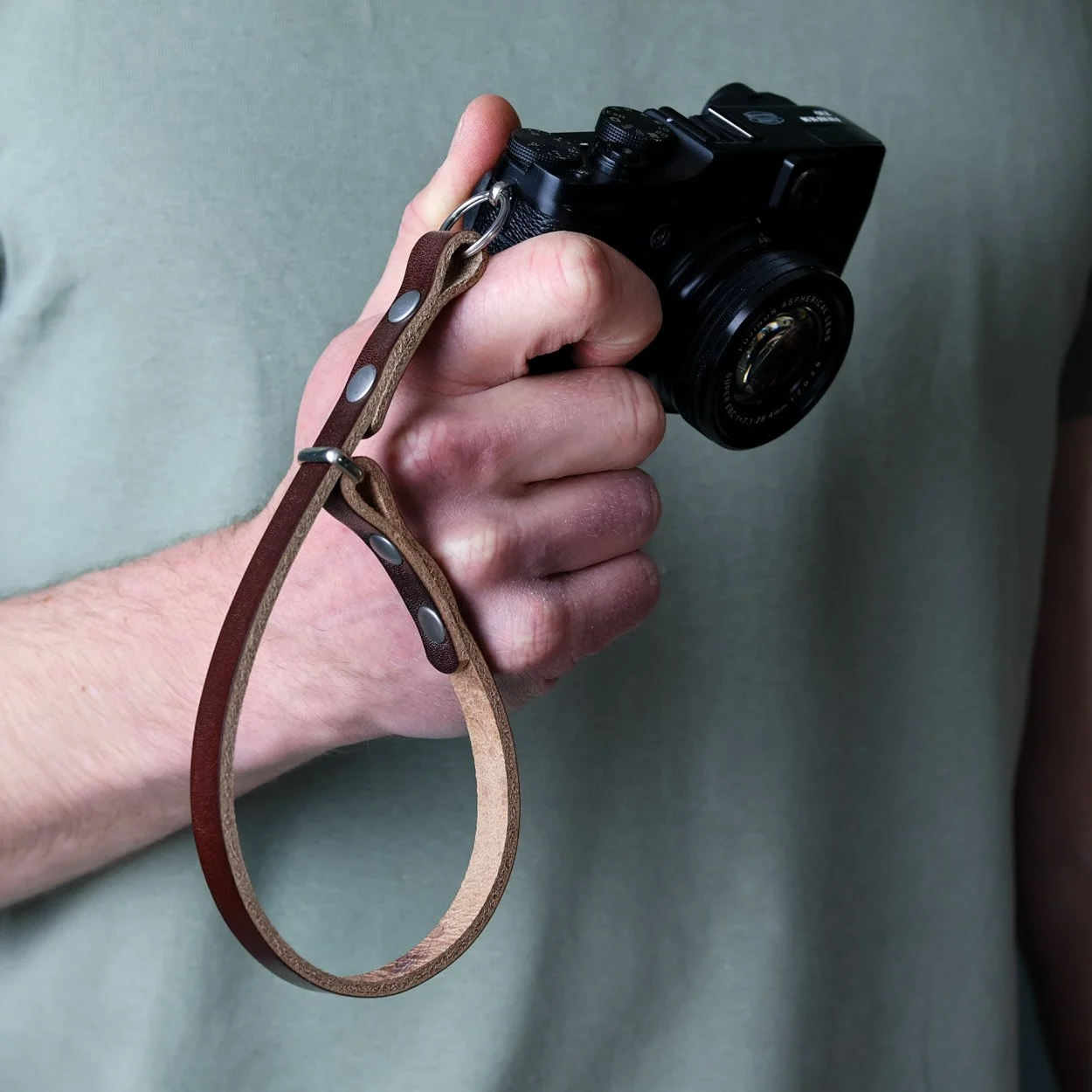 Chestnut scree custom camera wrist strap