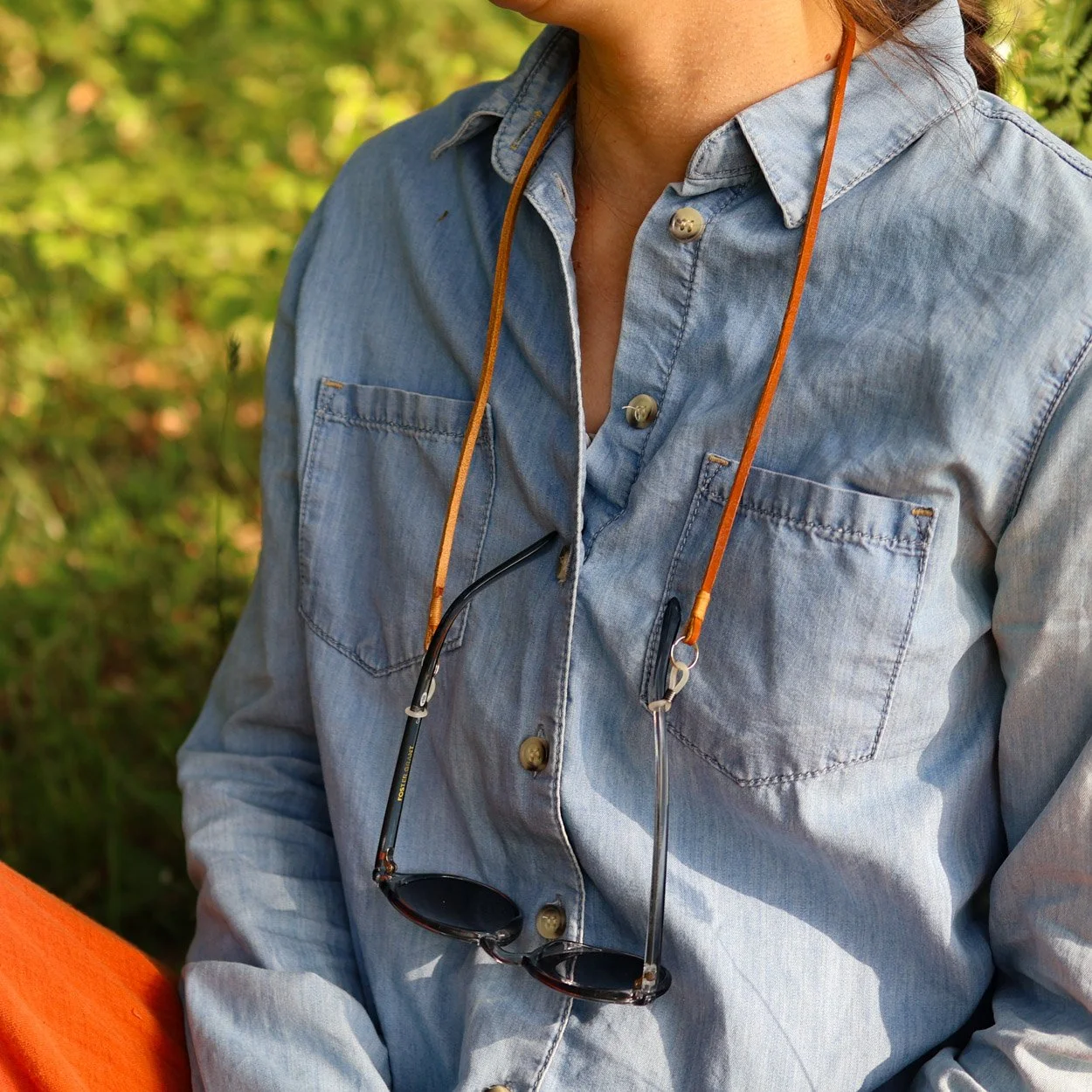 eye glass cord string leather