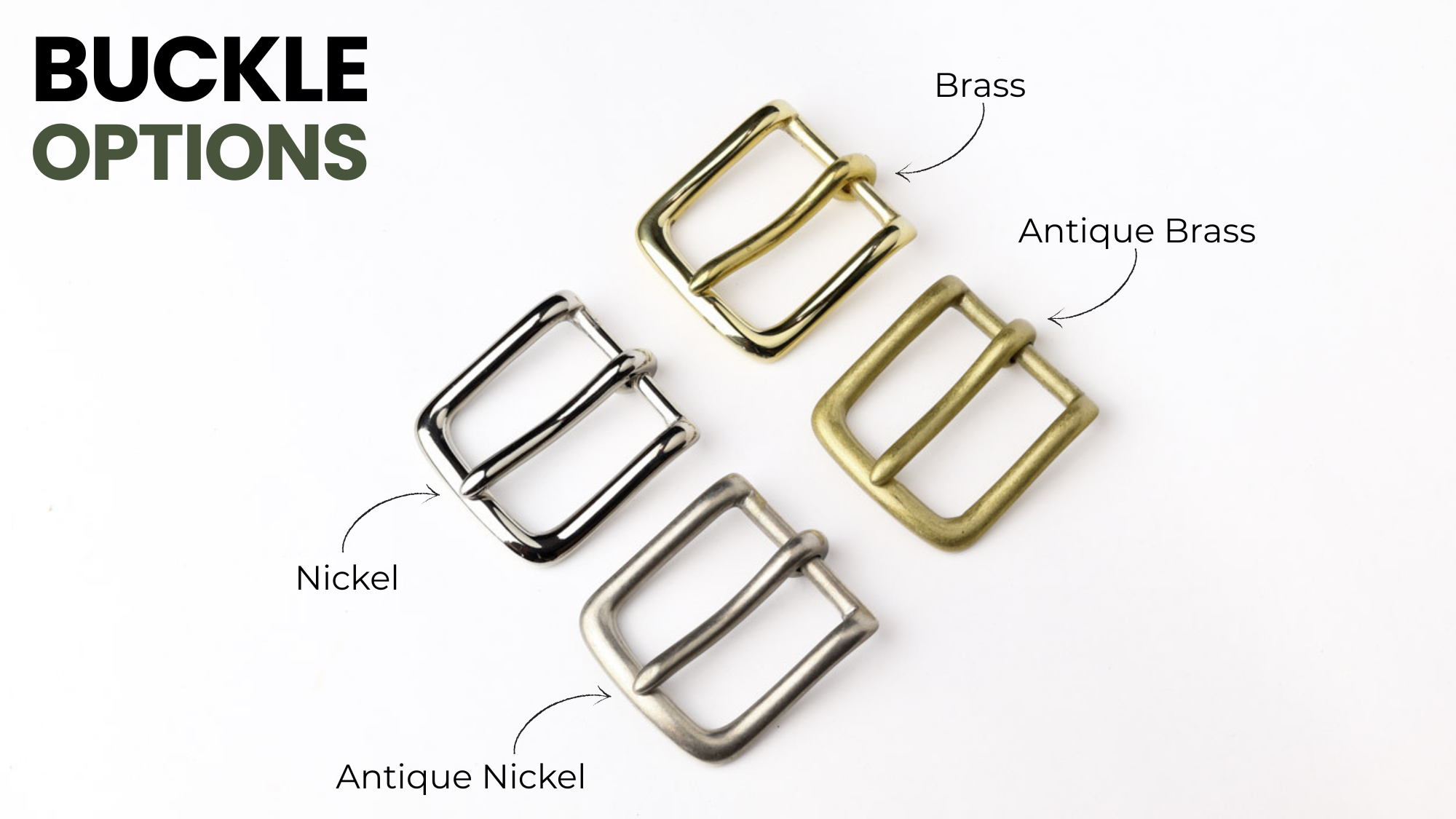 leather belt buckle options