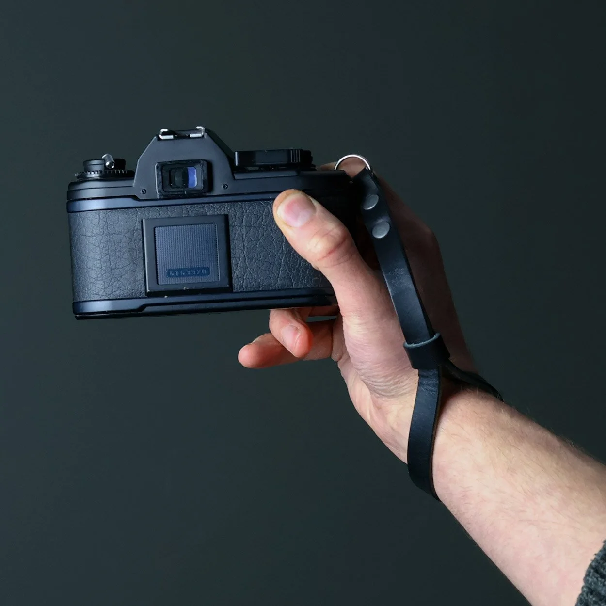 Leather camera wrist strap thin