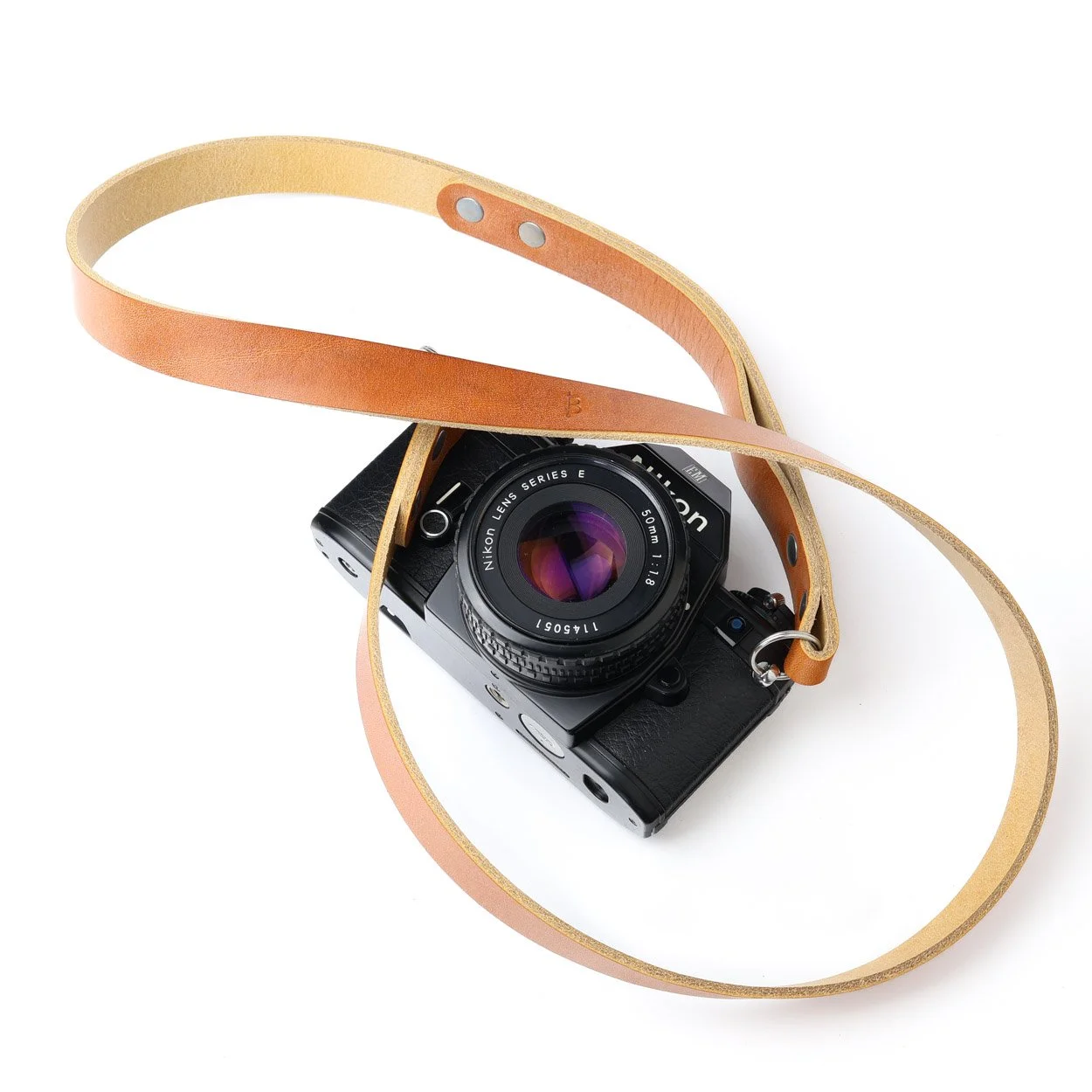 Mid tan wrist neck shoulder strap UK made