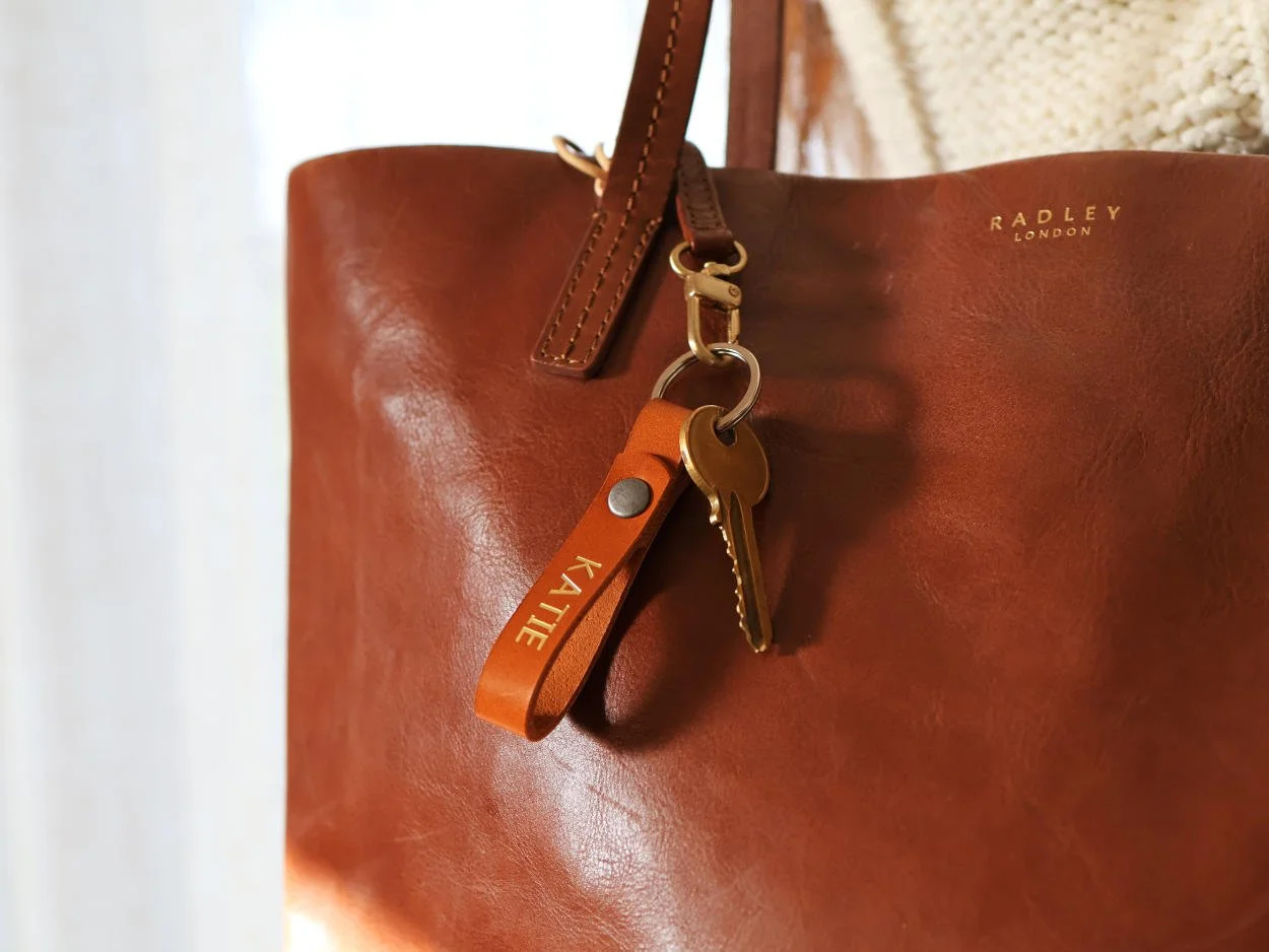 Leather Bag Key Ring Charm