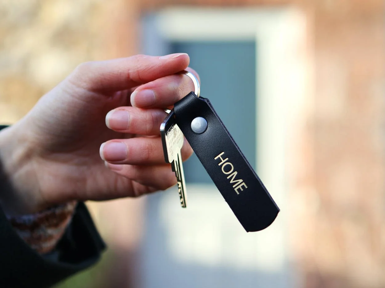 New Home leather key chain