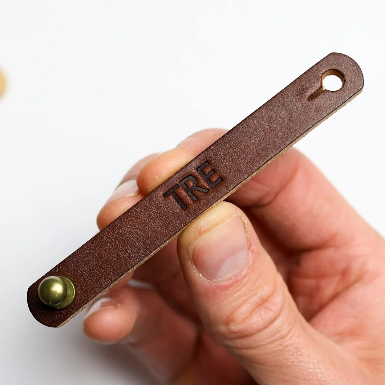 Custom leather cable organiser