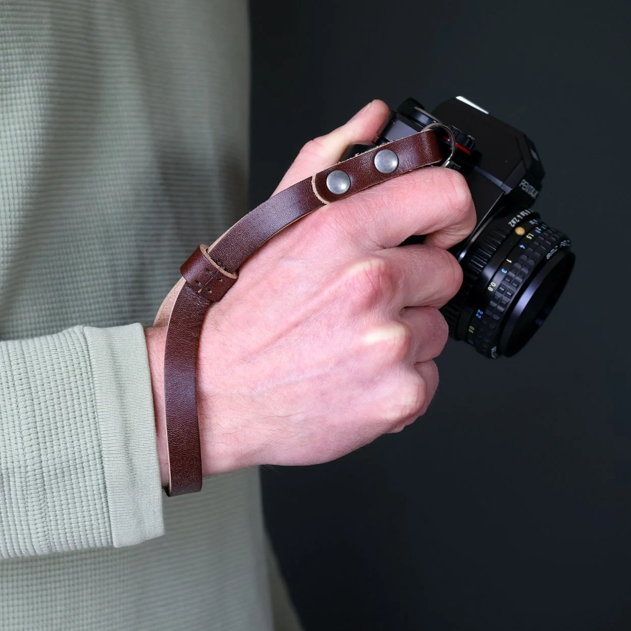 leather camera wrist strap flint