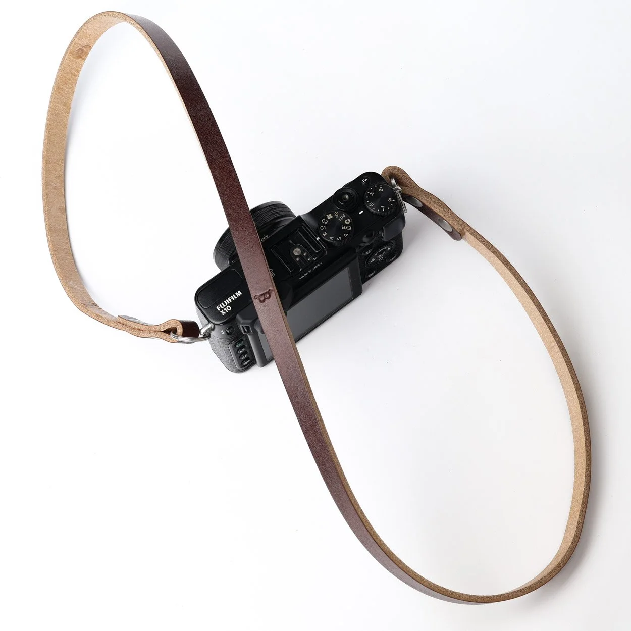 chestnut leather camera strap stride thin