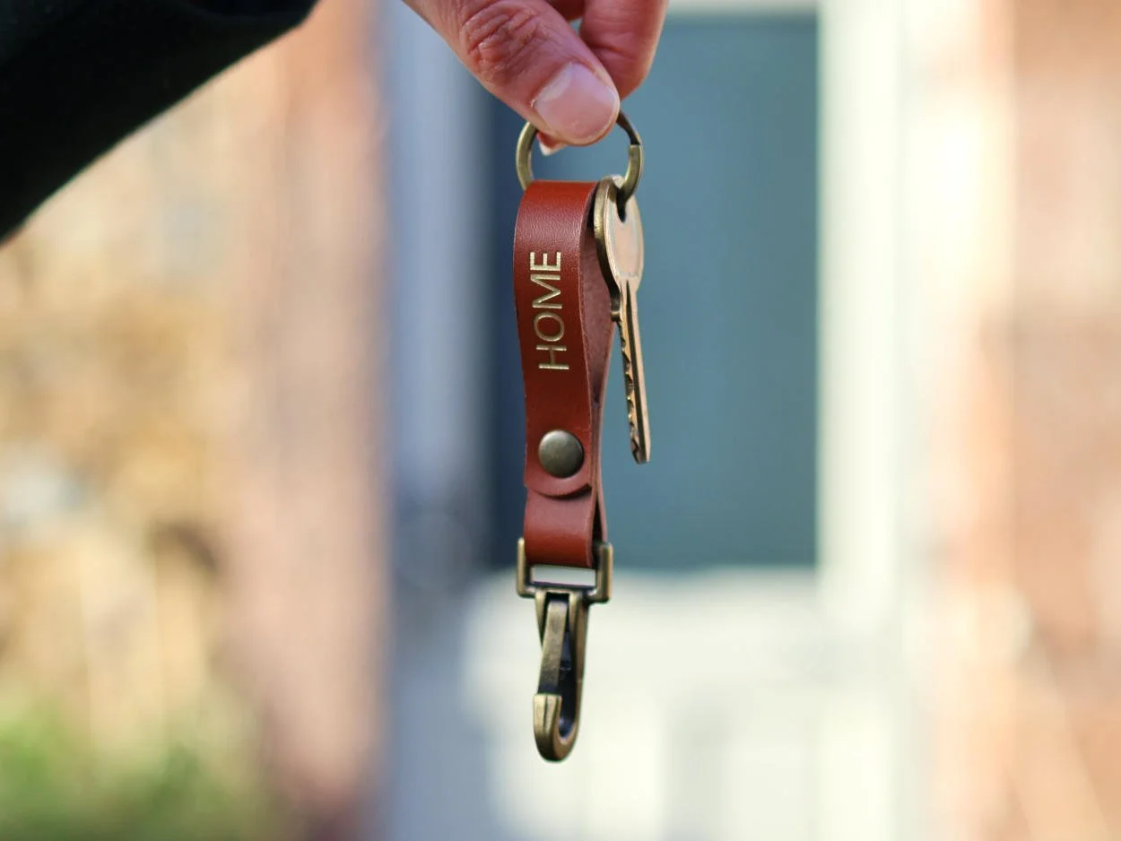 Home keychain leather