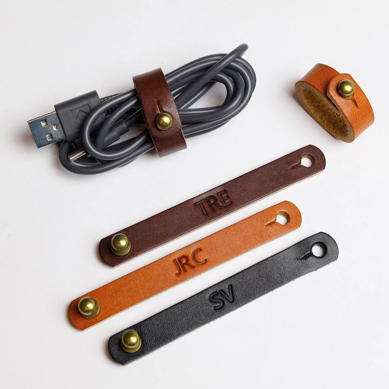 leather cable desk tidy