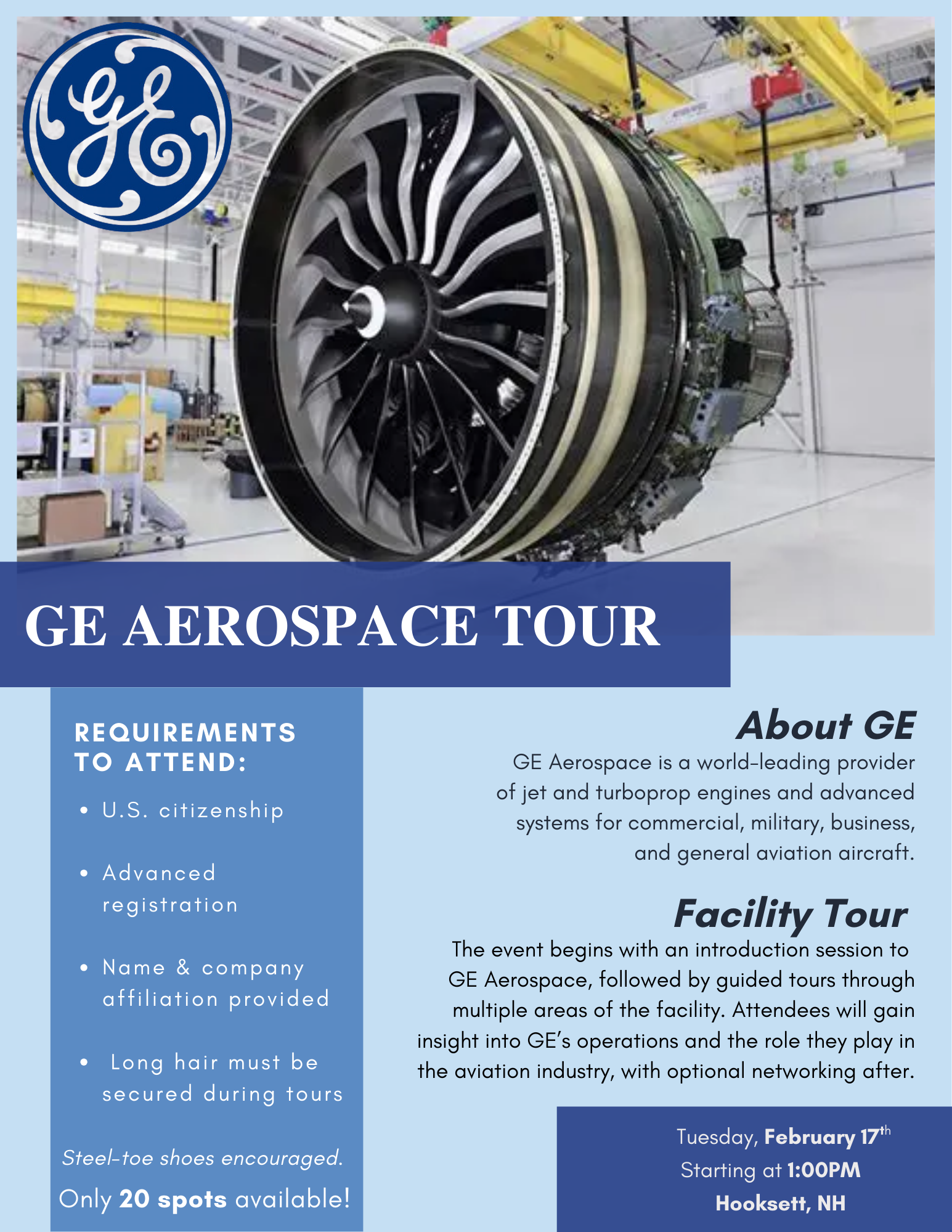 GE Aerospace Tour &amp; Networking Event