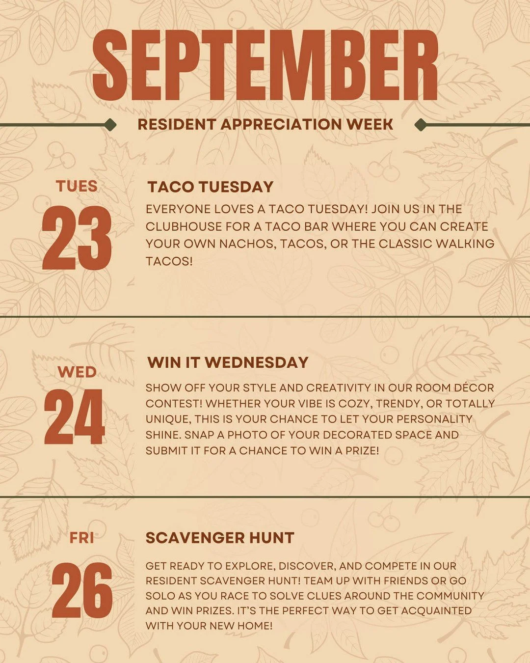 &quot;This week is all about YOU! Join us as we celebrate the heart of our community &ndash; our amazing residents!&quot;