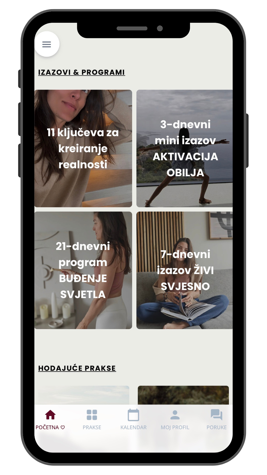 Online studio Živi Svjesno s izazovima za manifestaciju, svjesno življenje, jutarnje rutine i osobni razvoj dostupnima putem mobilne aplikacije.