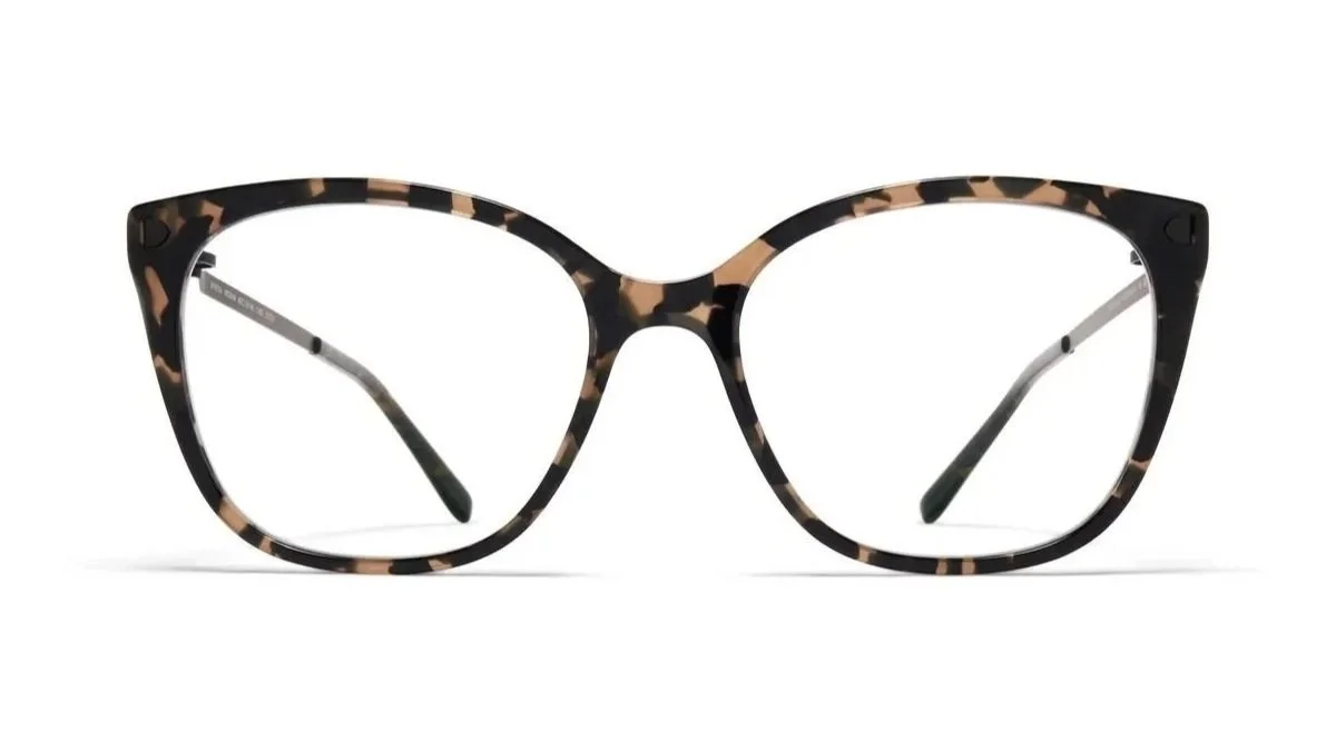 Tortoiseshell eyeglasses with a subtle cat-eye shape