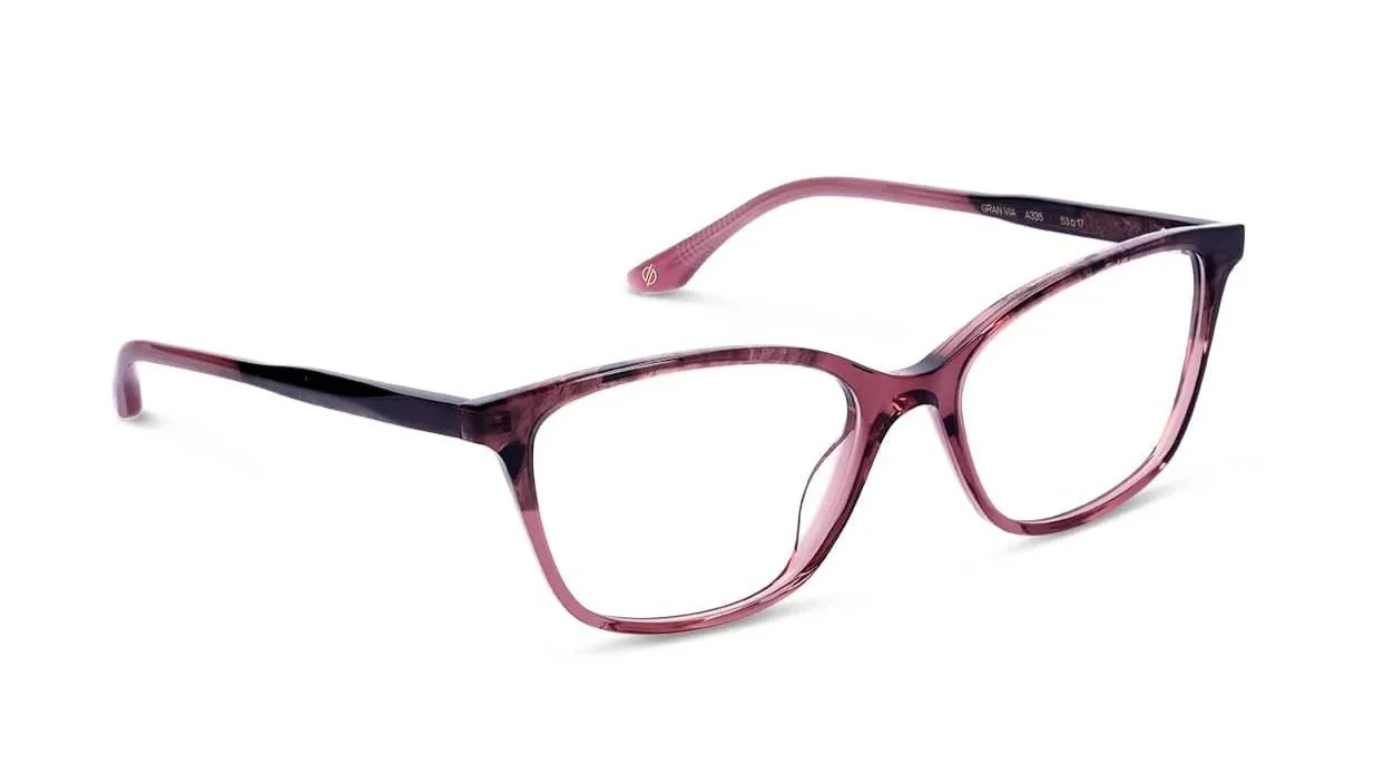 Rose multicoloured classsic cat-eye frame with clear lenses