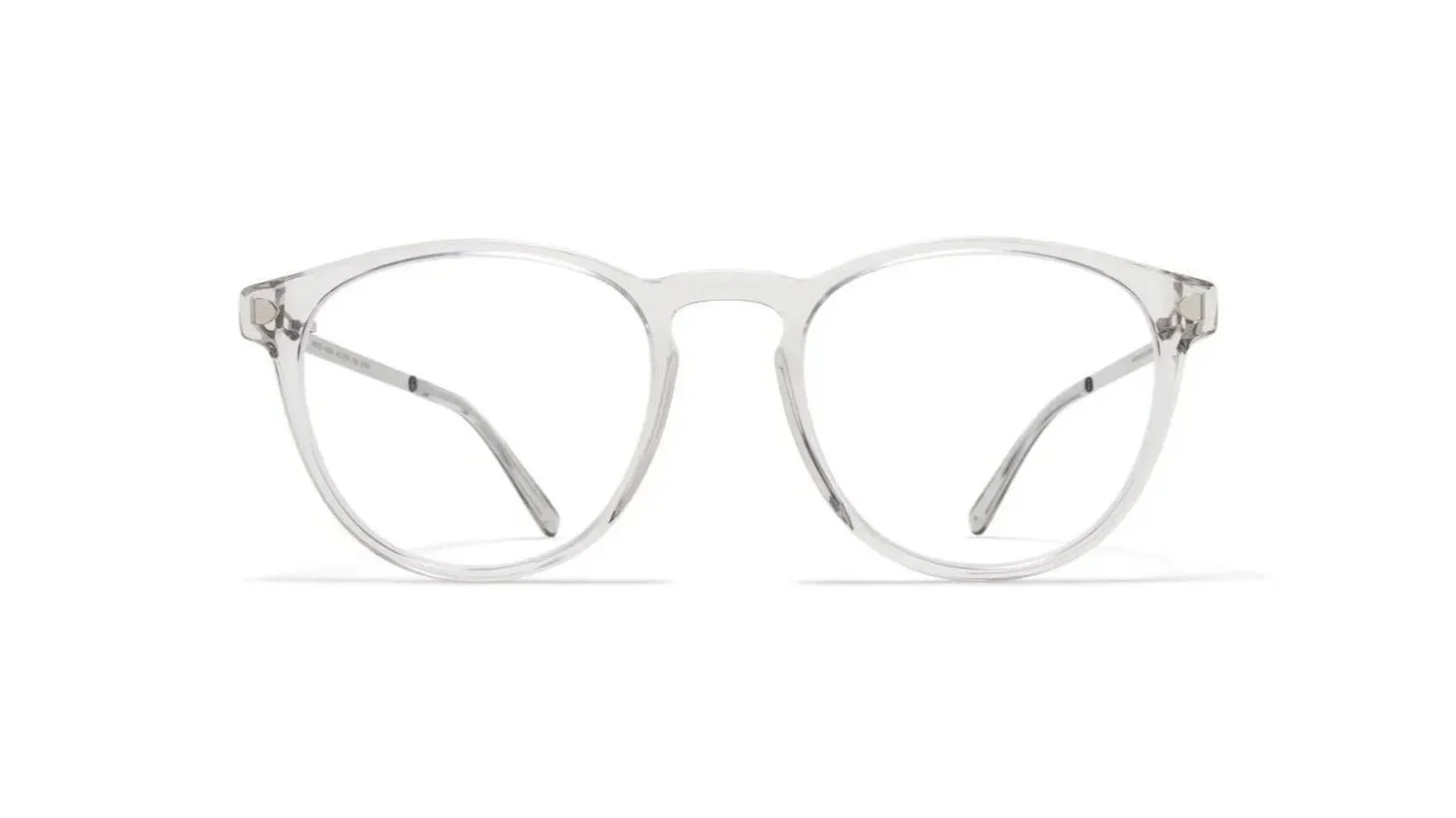 Clear Gray frames with silver temples