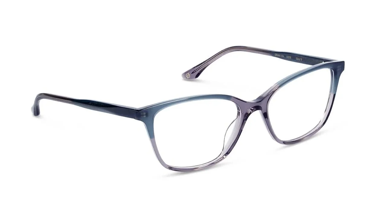 Multicoloured classsic cat-eye frame with clear lenses