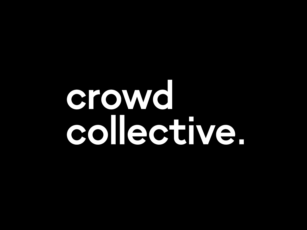 Black background with white text that reads 'crowd collective'.