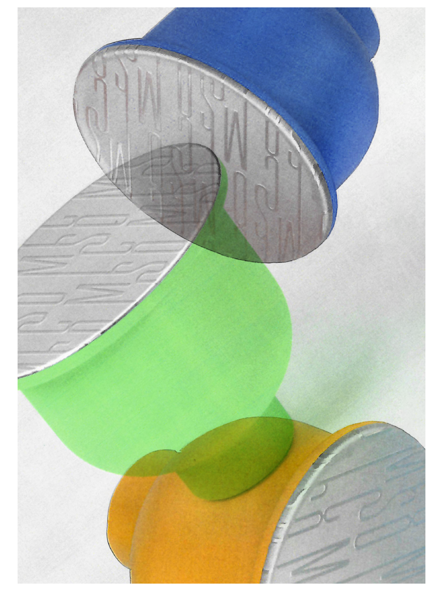 Close-up of three roll-on deodorants in blue, green, and orange with transparent caps, showing the rolling mechanisms and textured bottles.