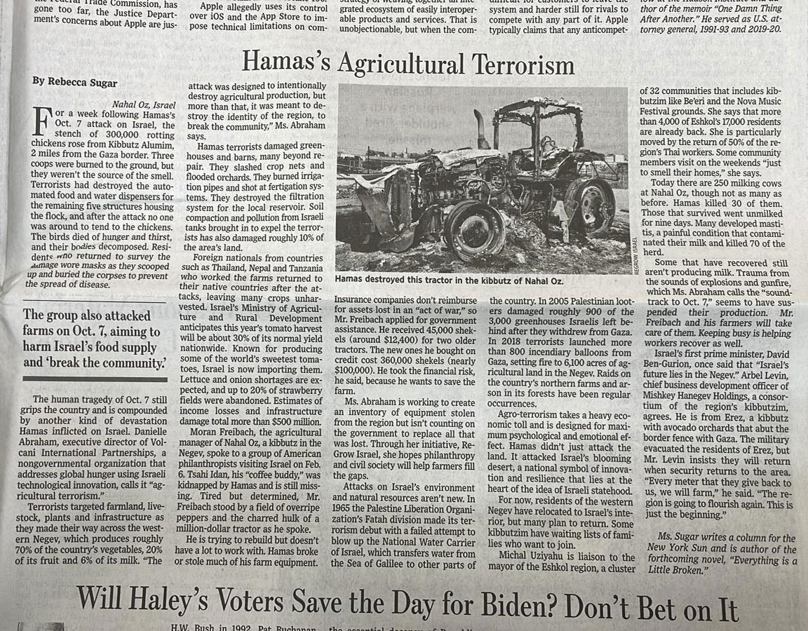 Agricultural Terrorism (WSJ subscription required)