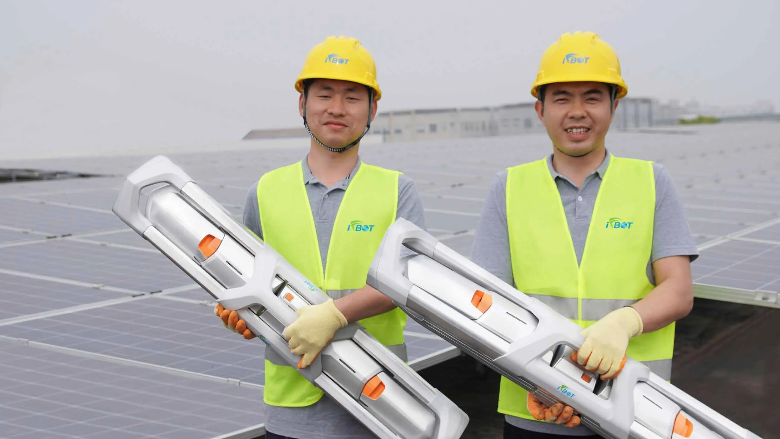 IFBOT Team on the field with solar panel cleaning robot