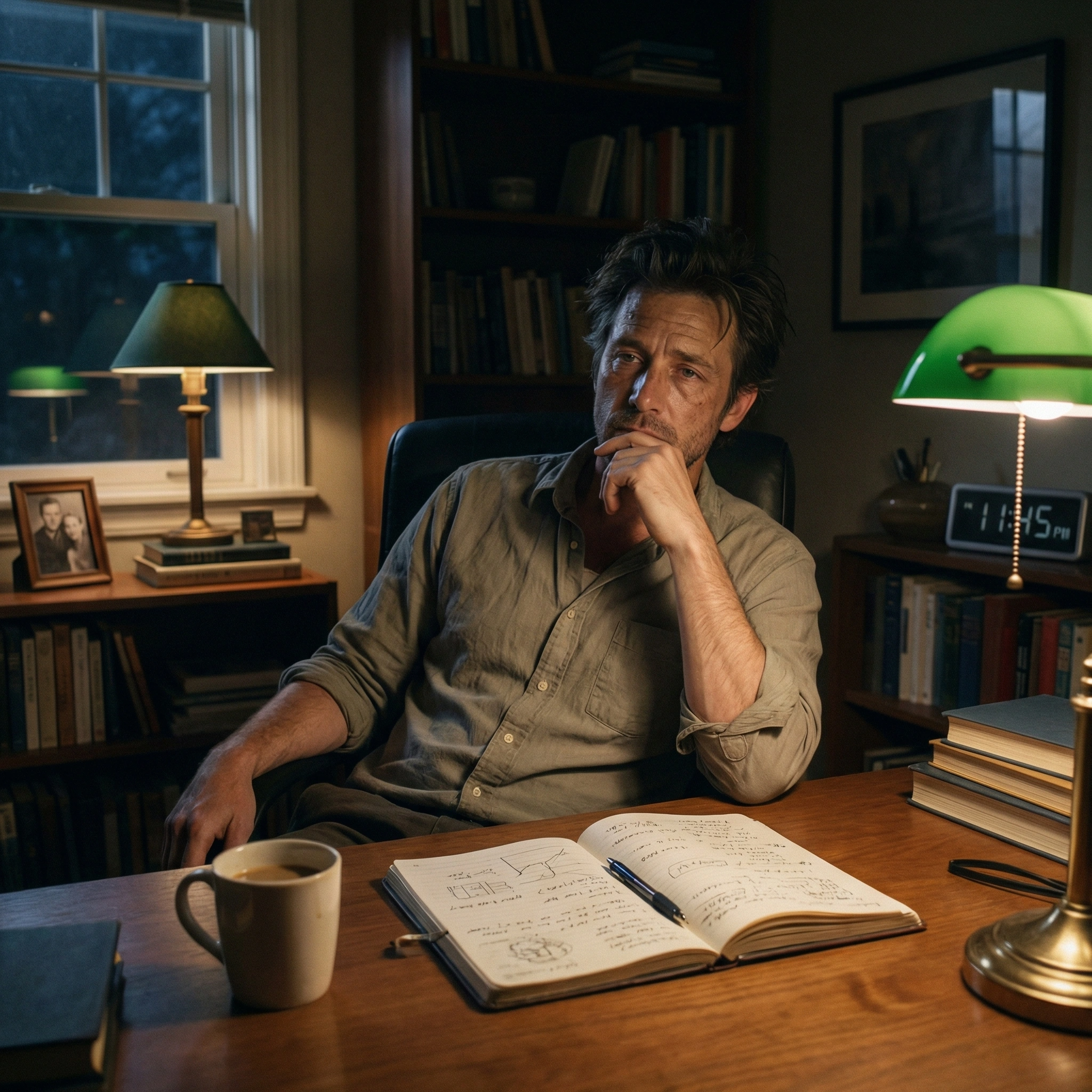 man reflecting after personal development workshop struggling to maintain momentum