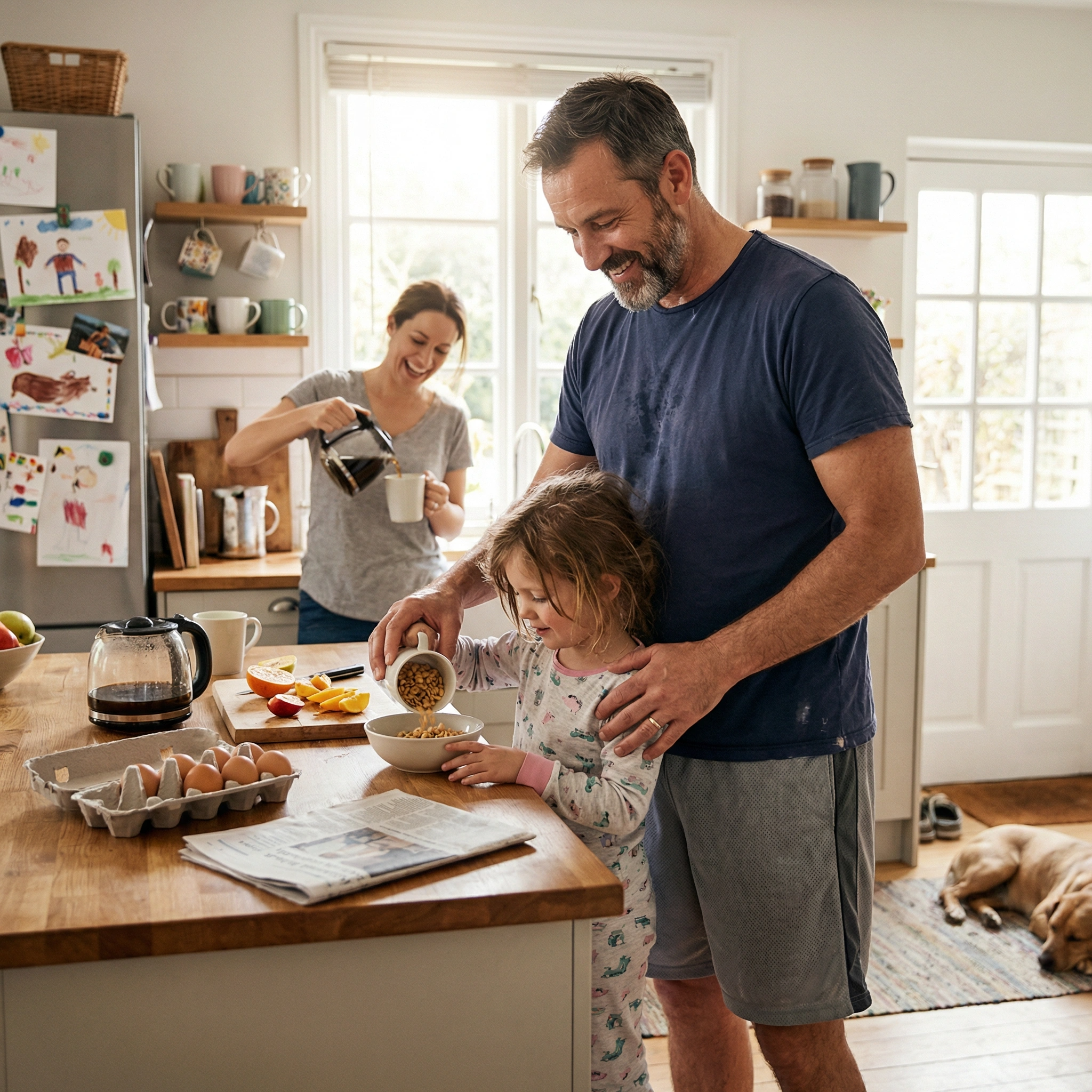 Man building discipline at home after an Agora Guild's in-person men's retreat breakthrough