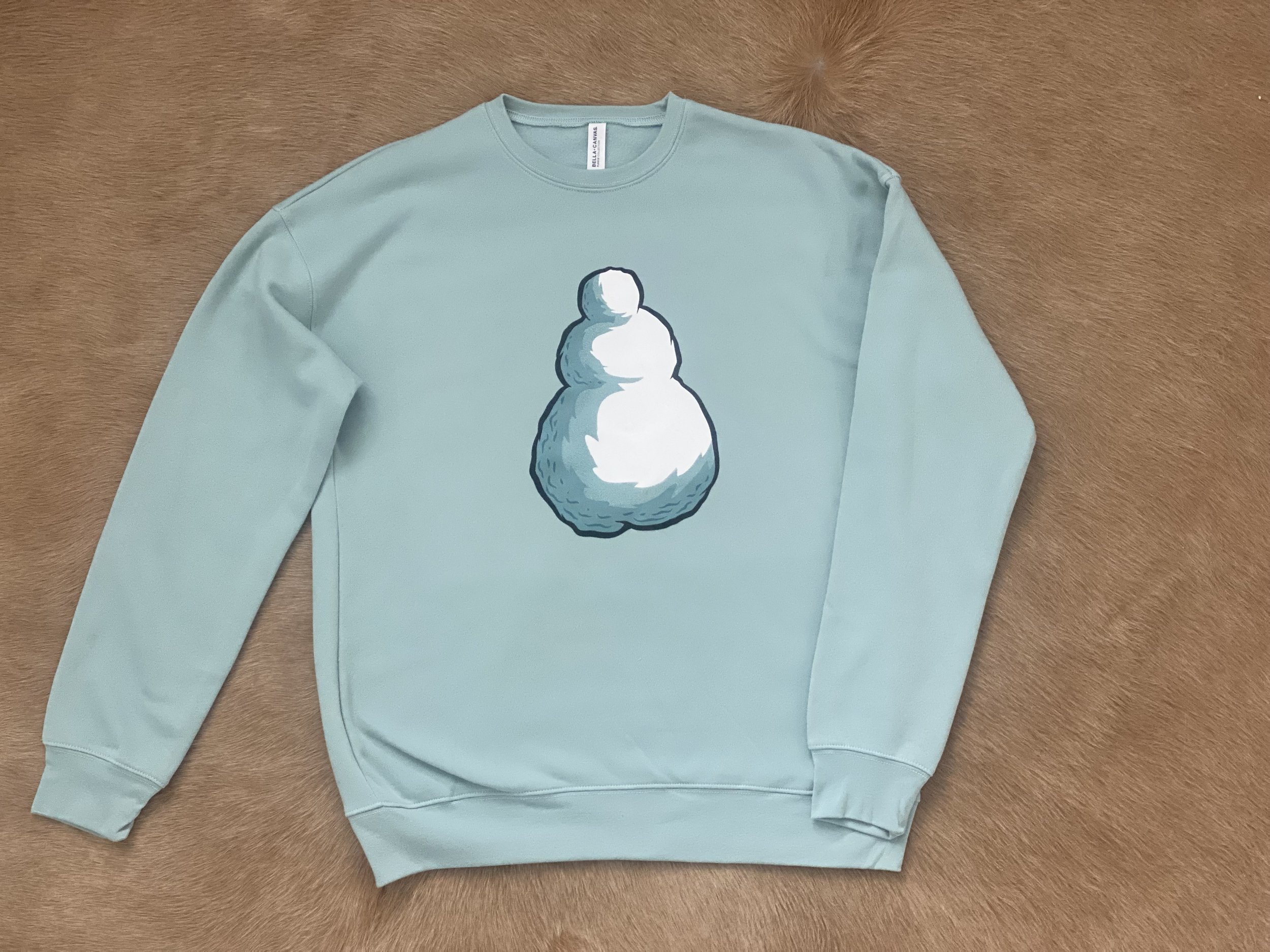 DUSTY BLUE CREWNECK - SLEEVE LOGO