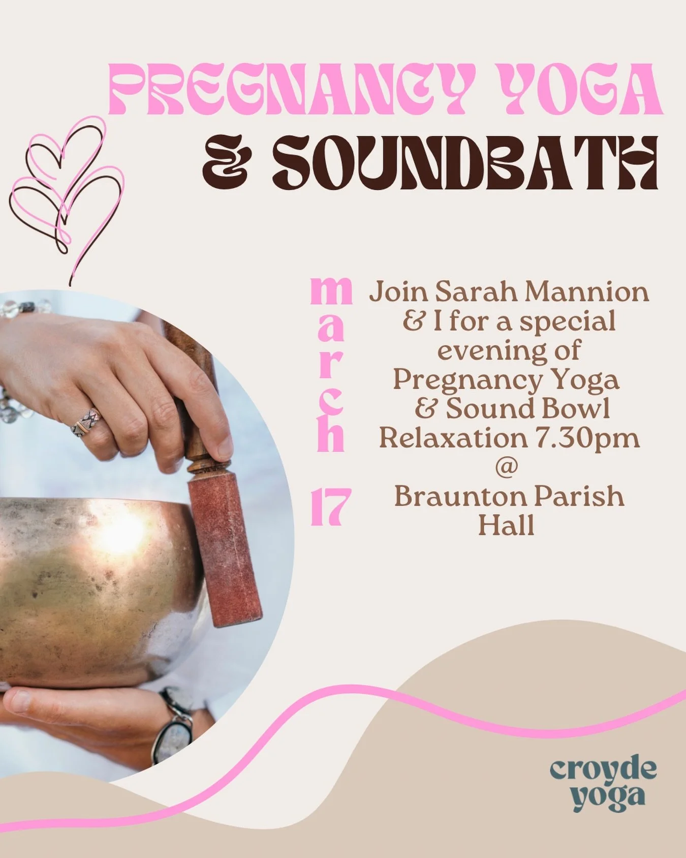 Please share with your pregnant friends &amp; family, tomorrow - Tuesday 17th March I will be joined by Sarah Mannion for a special Pregnancy Yoga &amp; Sounds Bowl Relaxation.

Bring your pregnancy pillow and a blanket and be prepared to relax into 