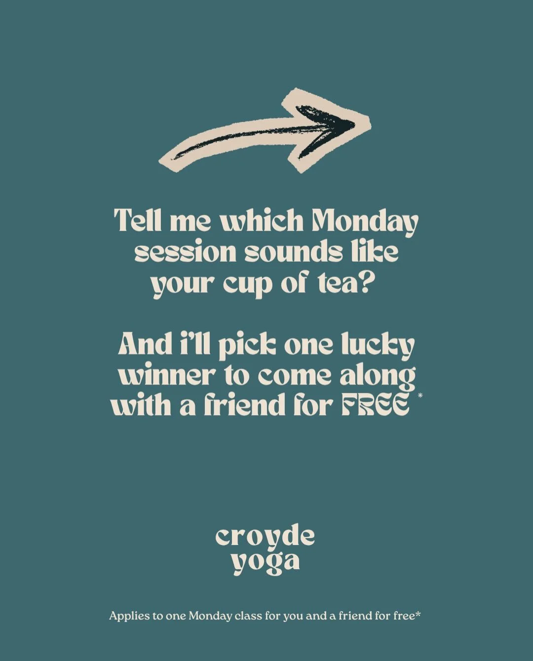 Comment below and I&rsquo;ll pick one lucky winner to come to a Monday session with a friend this month.

Winner announced Friday 16th October 6pm ❤️

Competition run by Croyde Yoga and only applies to one free Monday class for the winner + one frien