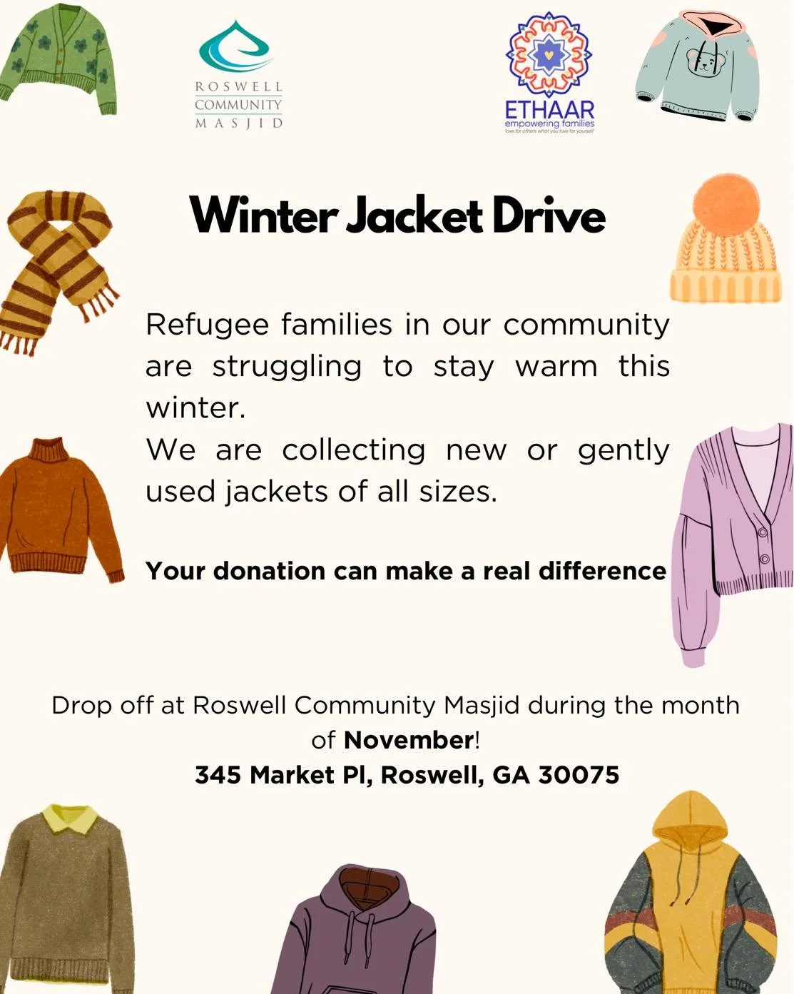 ❄️ As temperatures drop, many of our clients are struggling to stay warm this winter. With rising costs and cuts in SNAP benefits, even a simple winter jacket is out of reach for some families.

🧥 We&rsquo;re collecting new and gently used jackets f