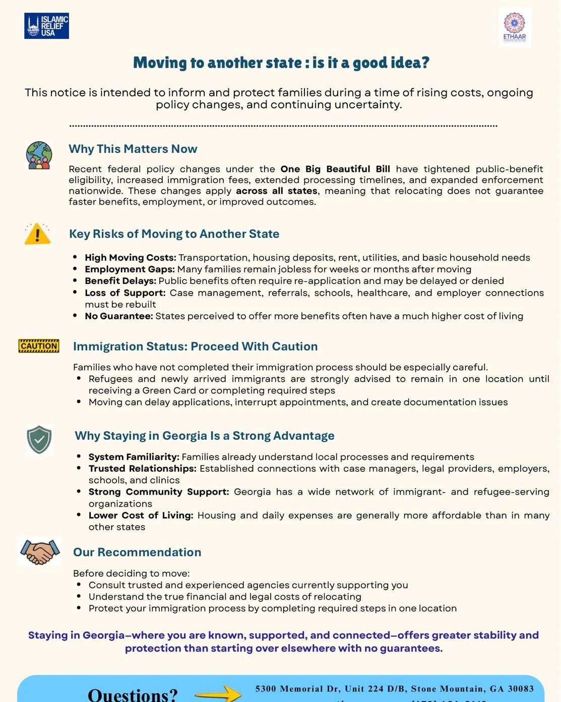 Thinking about moving to another state?

We&rsquo;ve been hearing this question a lot lately, and we want families to have the full picture before making such a big decision.

With rising costs and recent policy changes, moving does not guarantee fas