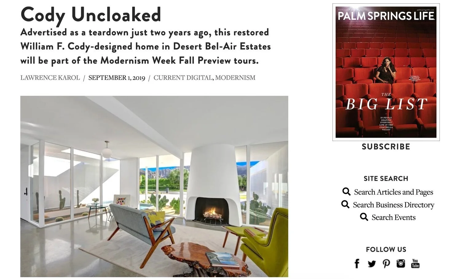 Palm Springs Life Article</a>