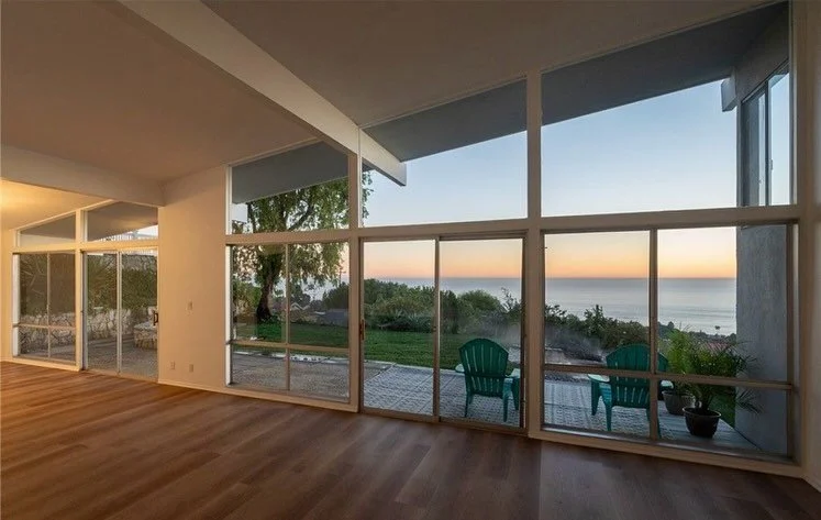 Excited to be working with my new clients on their awesome post &amp; beam mcm in palos verdes - another super pretty ocean view, this one is a blank canvas in a spectacular spot. Architect unknown but we are going to do some digging #mcm #midcentury
