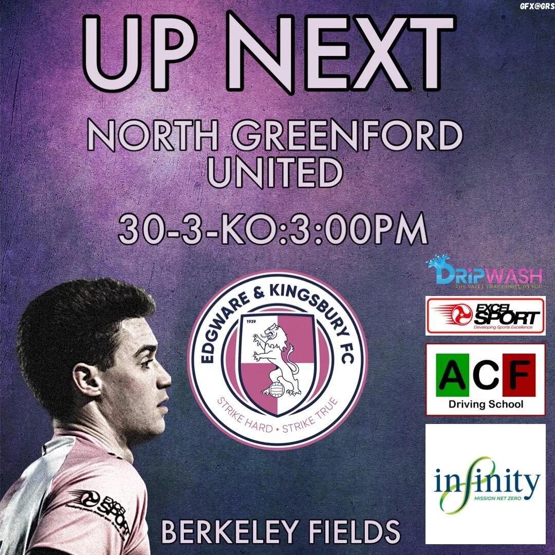 With just 6 games left to play every game is a 'Cup Final' as Edgware &amp; Kingsbury attempt to avoid relegation, Saturday's visit to North Greenford Utd is the first of 2 local derbies in the space of 3 days with Wembley the visitors to Silver Jubi