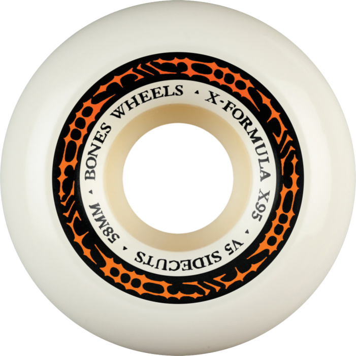 Bones X Formula X95 V5 Sidecut Tribal 58mm 95a White/Orange (Set of 4)