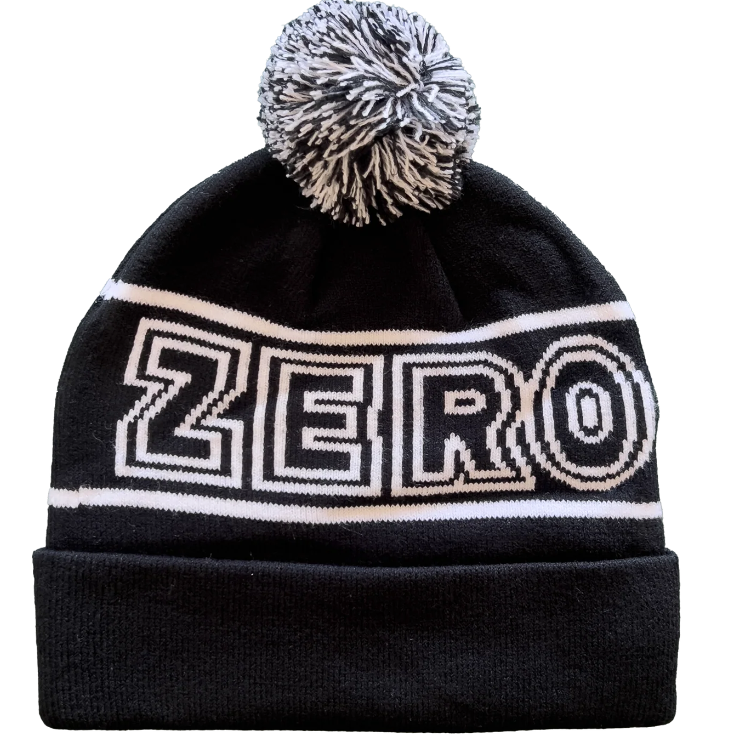 Zero Bold Pom Beanie Black