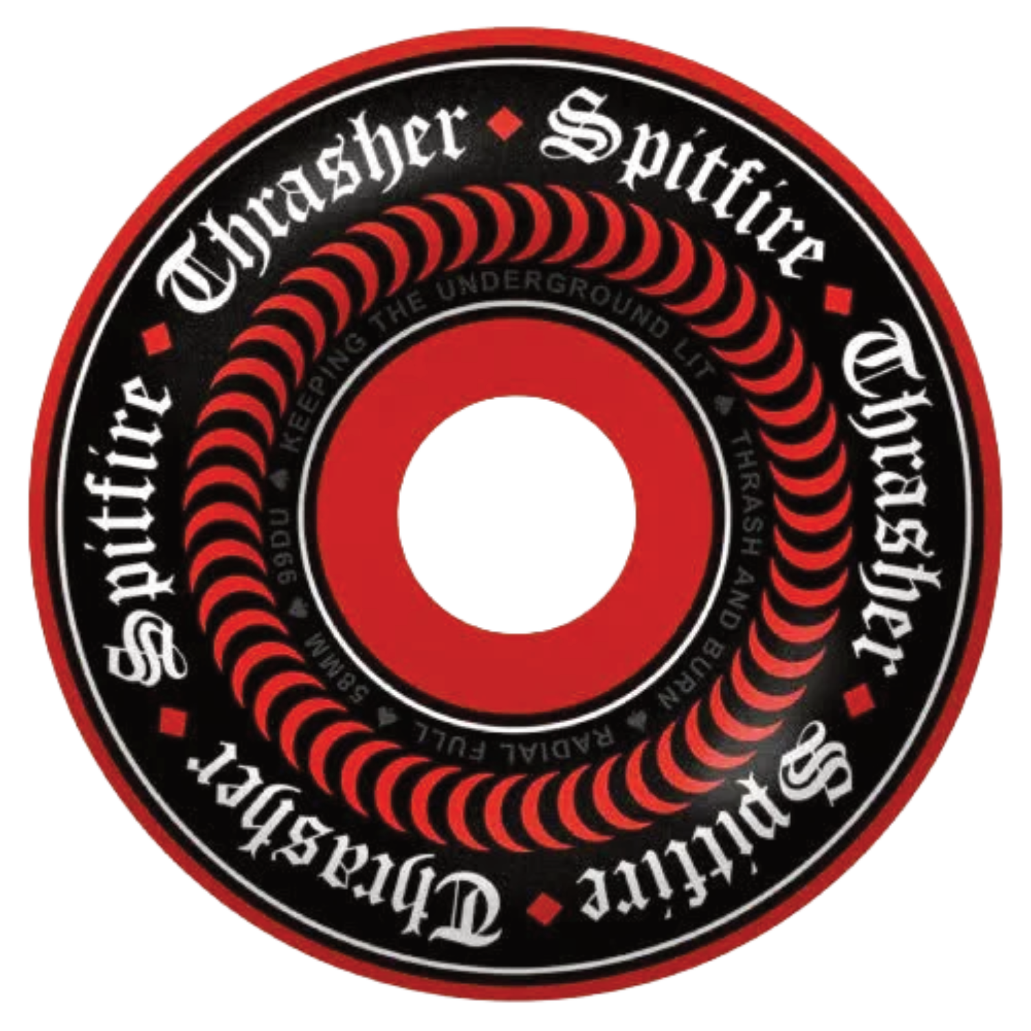 Spitfire F4 Thrasher Oath Radial Full Red 58mm 99d