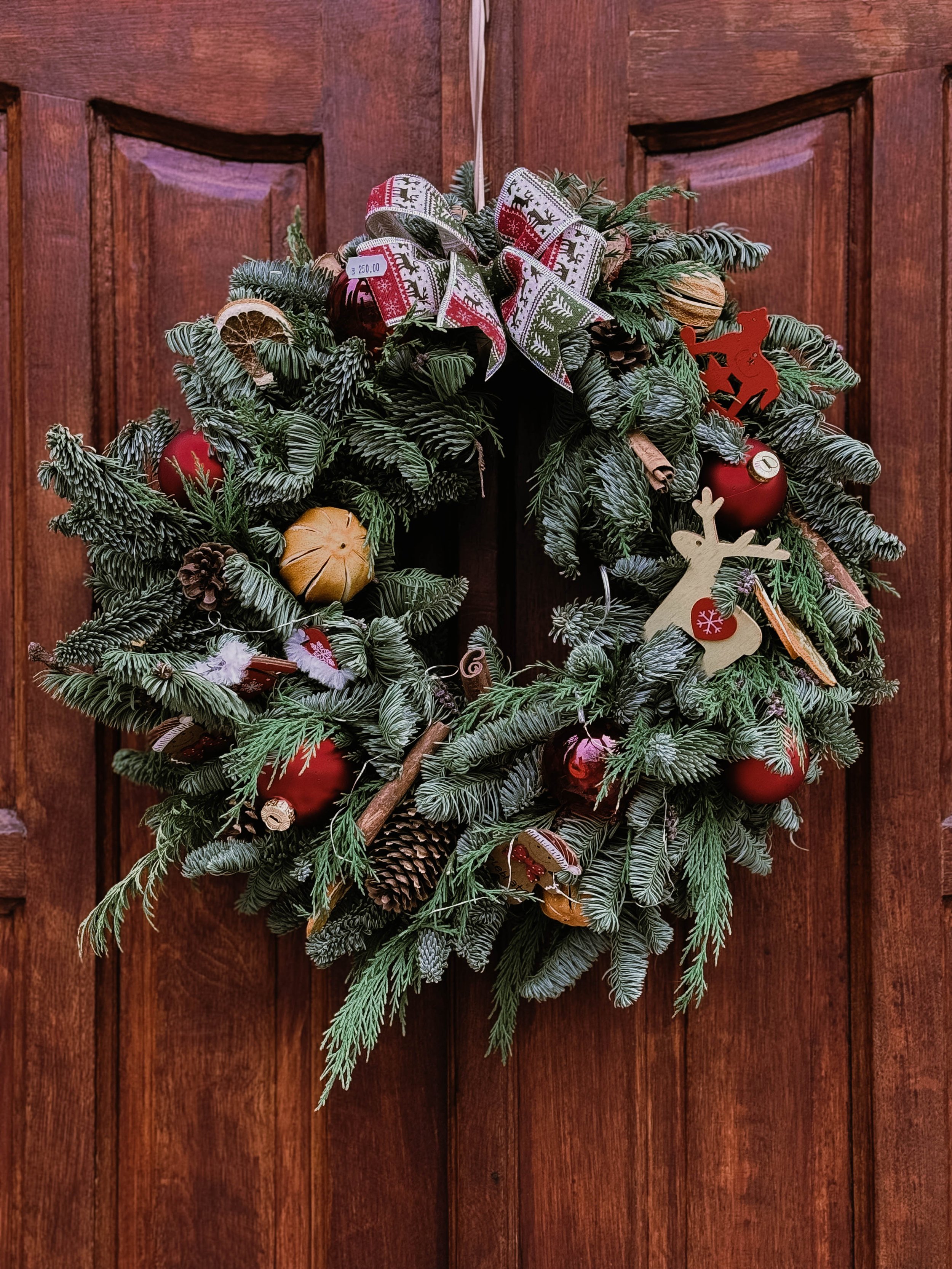 Coronita Craciun de pus pe usa cu brad Iasi