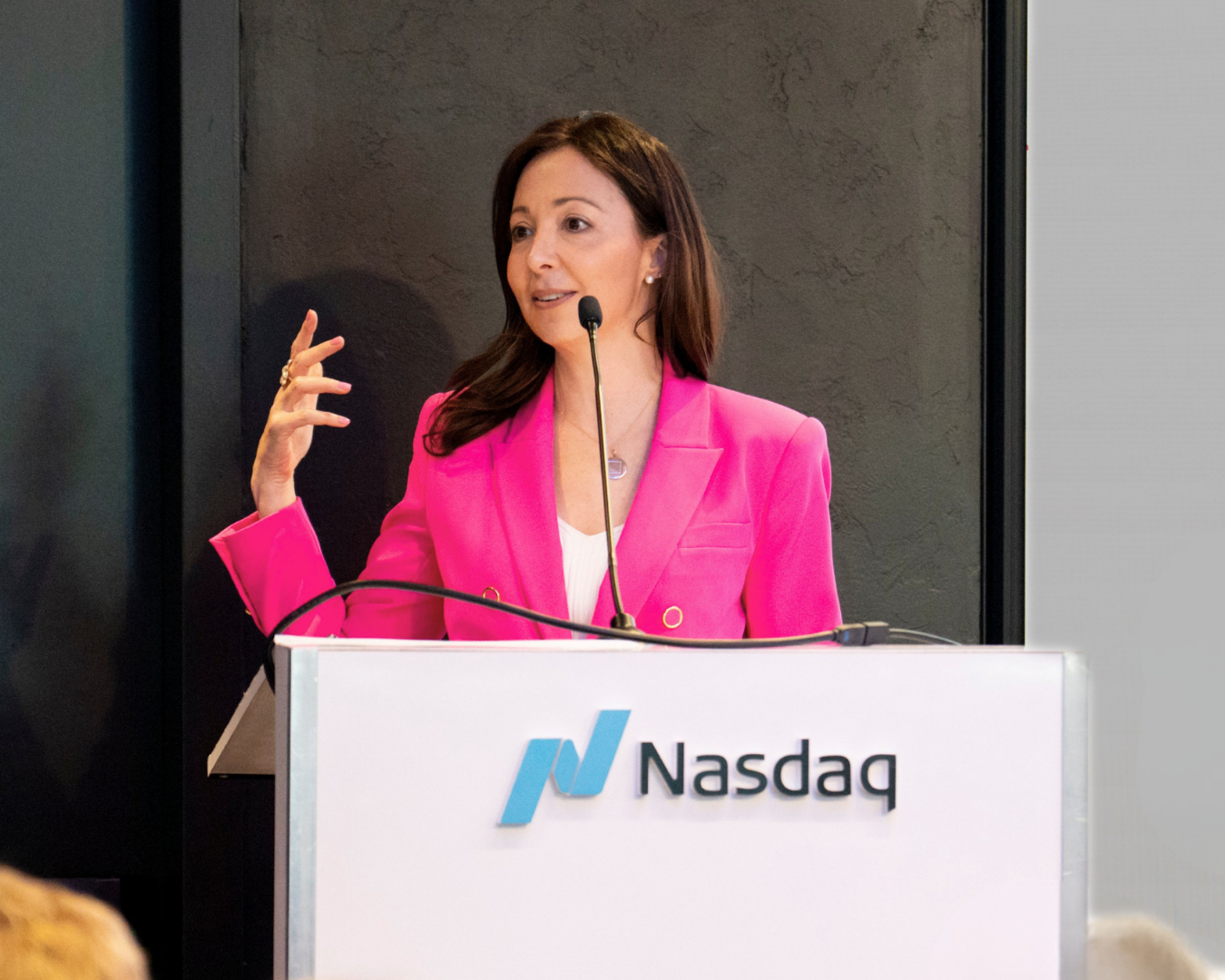 Sharon Kedar speaking at Nasdaq.