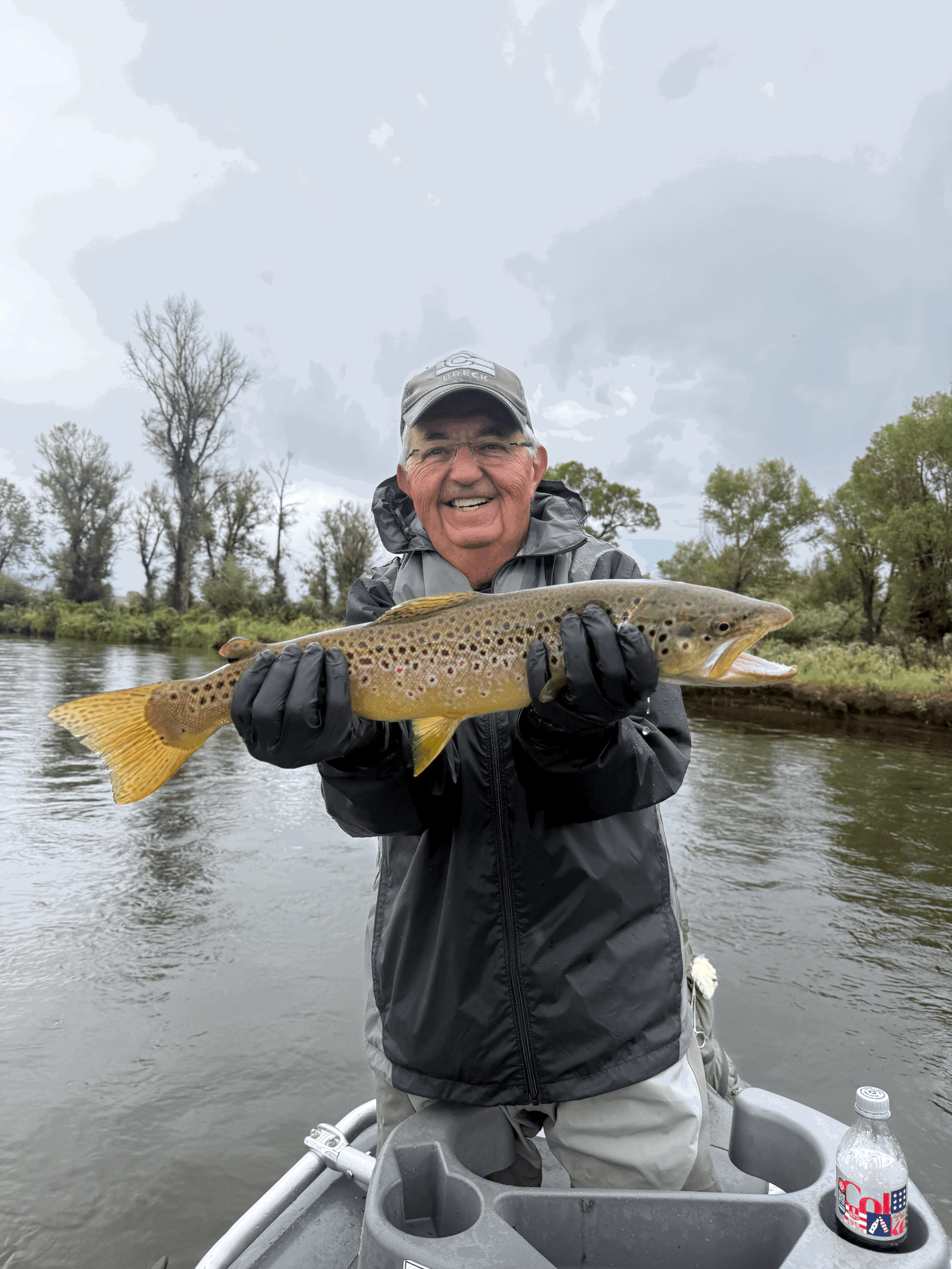 Monster Brown trout on the New Fork river in Wyoming