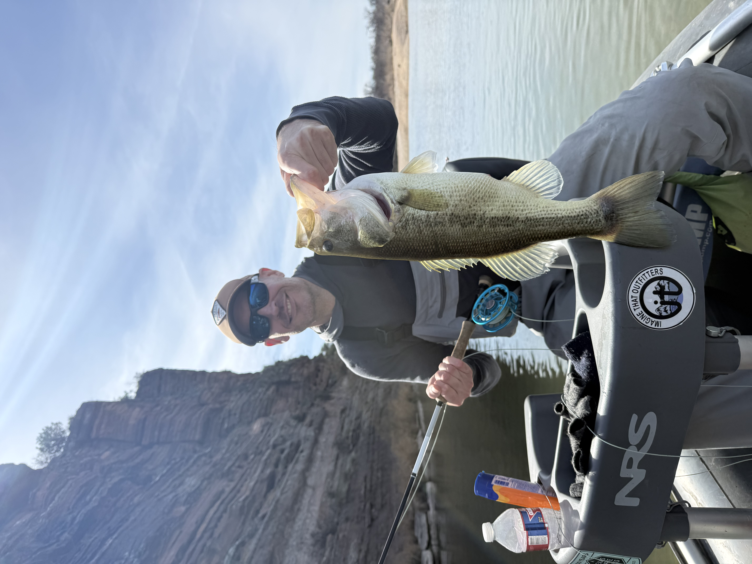 Bass on the fly with Imagine That Outfitters here in the Texas hill country