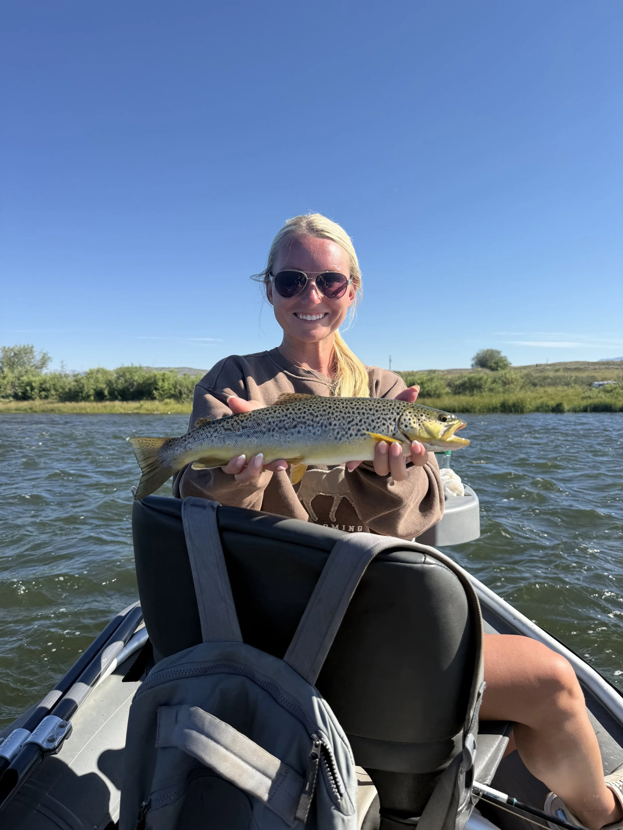 Dry fly fishing the Green river in Wyoming