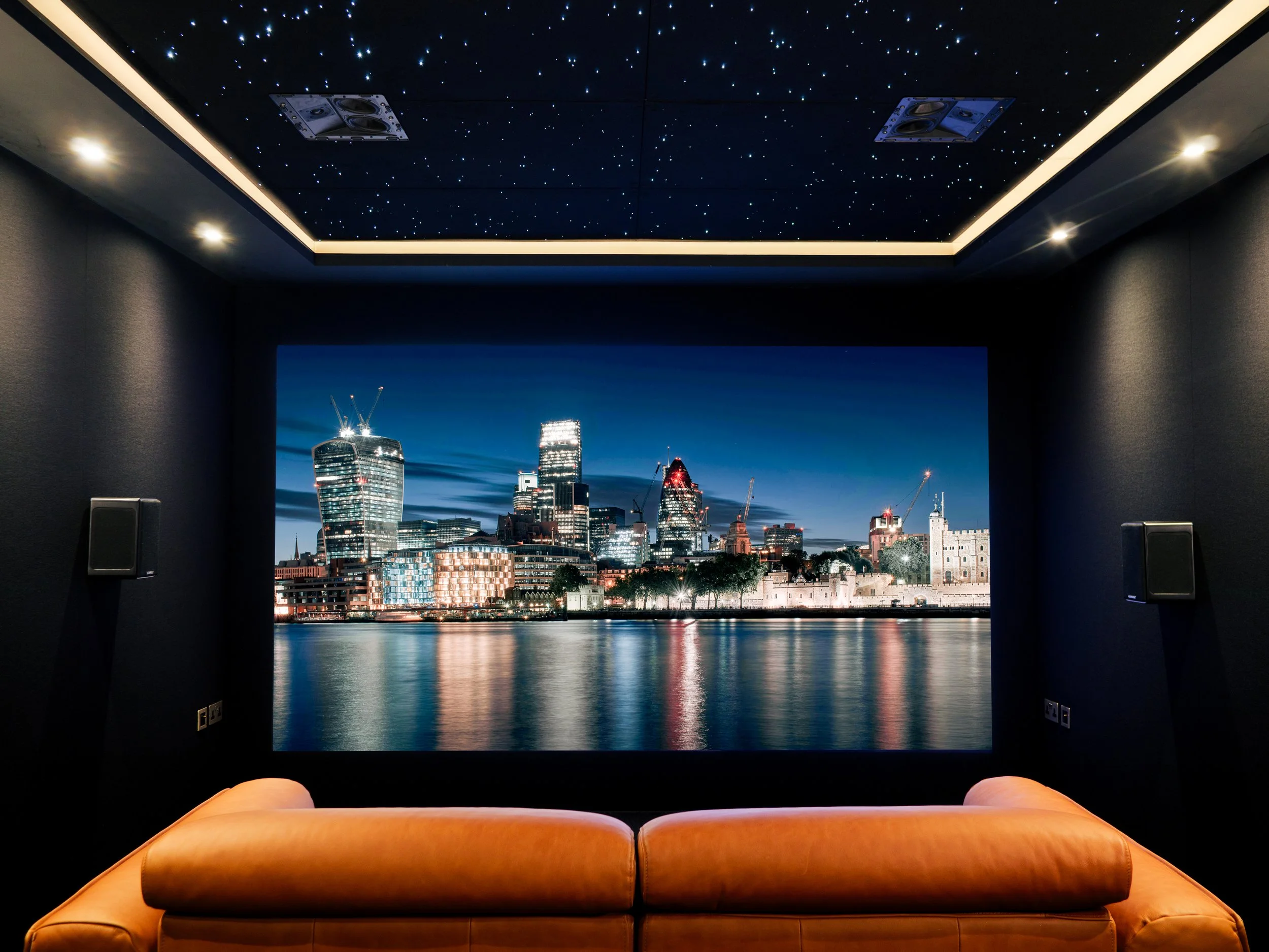 Cinema Room - Stafield ceiing speakers - down lights - wall lights - Coffer LEDs.jpg