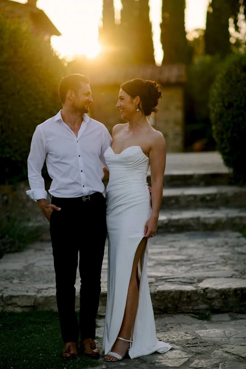 Golden hour photo at Casa Cornacchi wedding