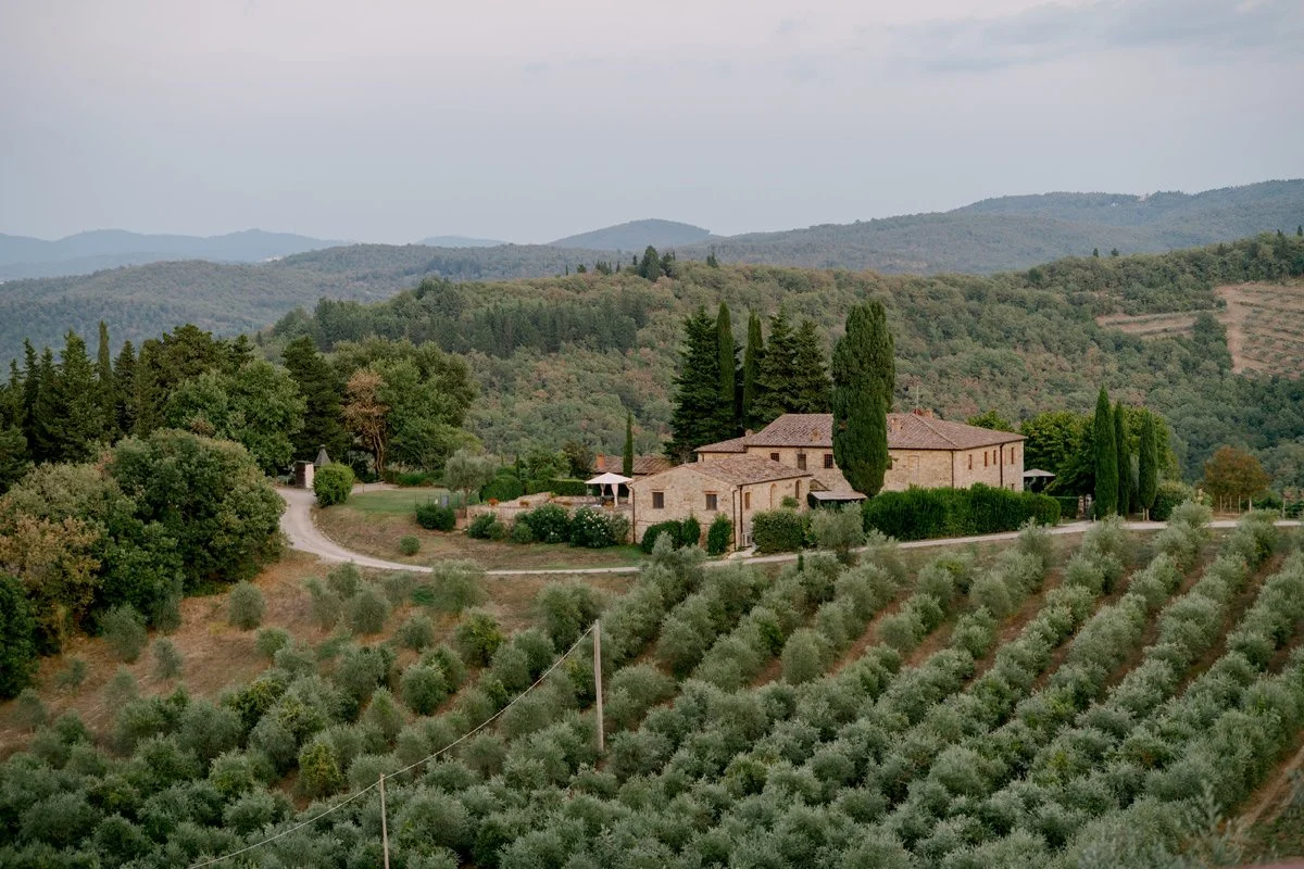 View of the second property area at Le Filigare wedding venue in Tuscany.