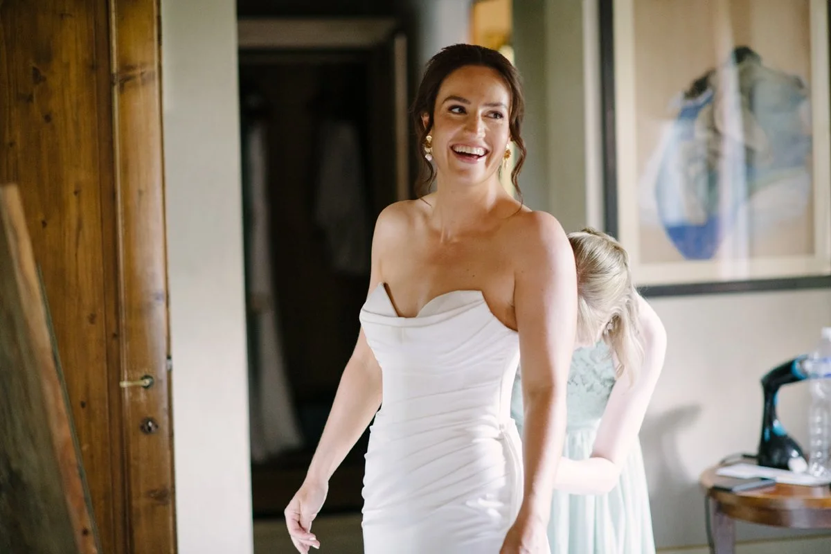 Happy bride at Tuscany wedding