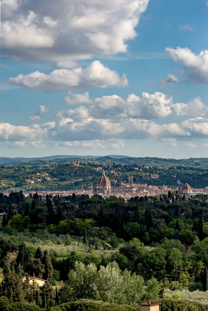 Panoramic view of Florence seen from Villa Le Fontanelle wedding venue.