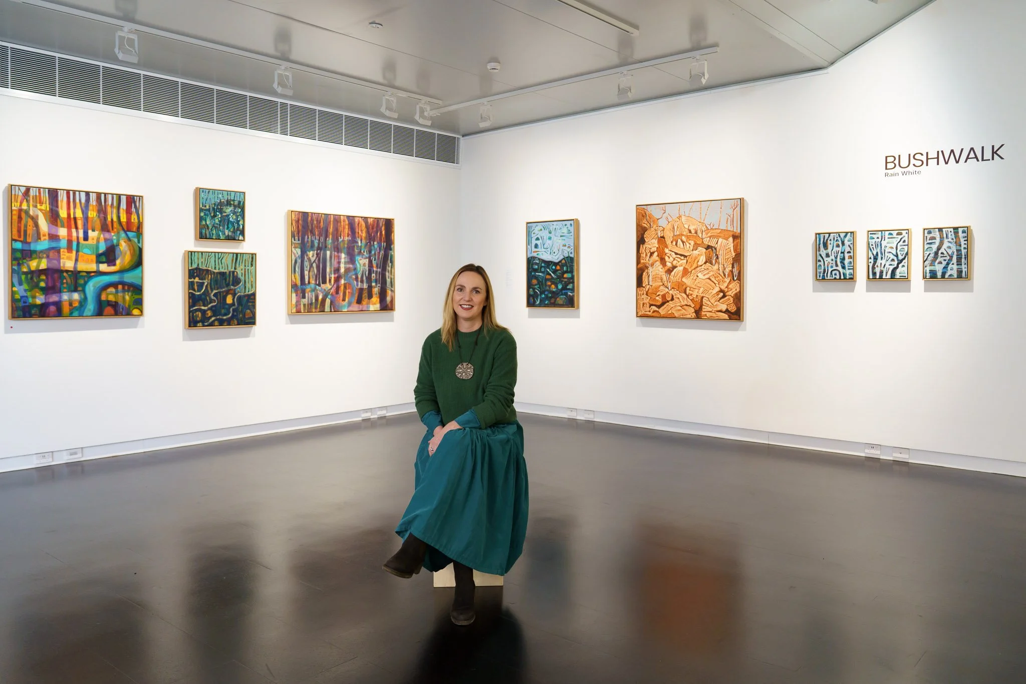 Rain White's Bushwalk is a reflective body of work inspired by the therapeutic act of walking through the landscape and the healing power of nature